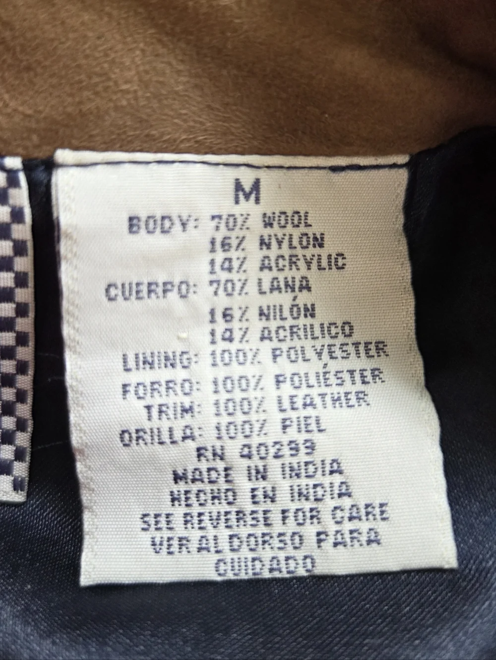 Vintage 90s Plaid Wool Vest Leather Trim Button Front Size M Equestrian Academia - Picture 6 of 7